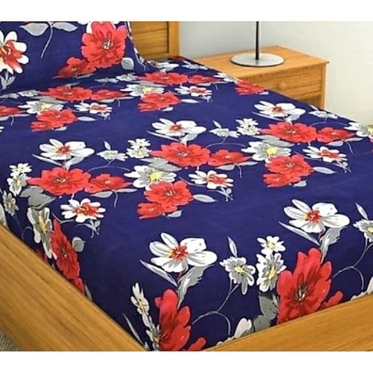 Polycotton 3rd Print Bedsheet with 1 Pillow Cover for Single Bed