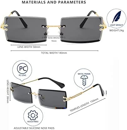 Rimless Unisex Sunglasses
